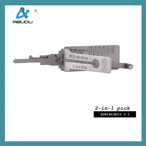 ABUDU AIAP014U HY15/HYN14R Flat Milling Dual Track Opening and Reading 2-in-1 Tool, Tooth Depth (10-cut) IC CARD: 1098