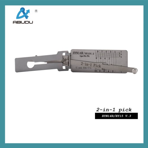 ABUDU AIAP014U HY15/HYN14R Flat Milling Dual Track Opening and Reading 2-in-1 Tool, Tooth Depth (10-cut) IC CARD: 1098