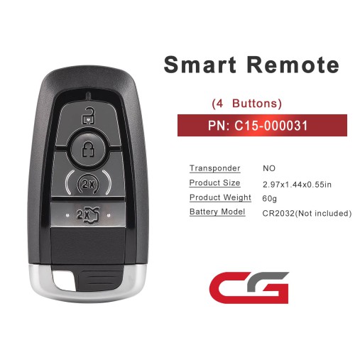 CGDI C15-000031 FOR.D(4BTN) FOR.D 4 Buttons Smart Remote Used with CGDI K2 Remote Key Programmer