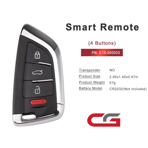 CGDI C15-000003 BM.W DF Blade(4BTN) 4 Buttons Smart Remote Used with CGDI K2 Remote Key Programmer 5pcs