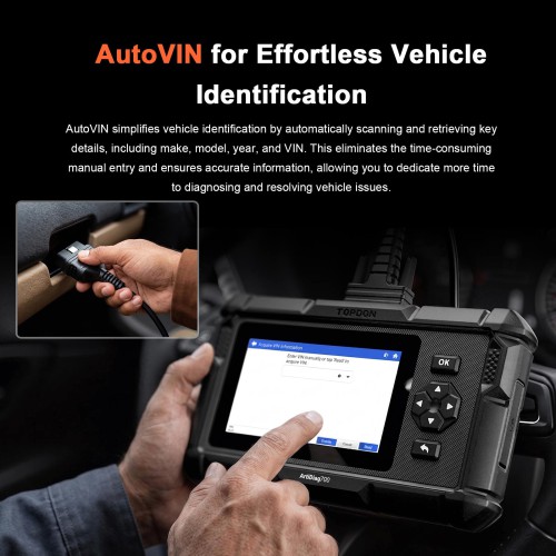 TOPDON ArtiDiag700 Supports Full-system Diagnostic, 15 Reset Services, AutoVIN, Real-time Data Streaming