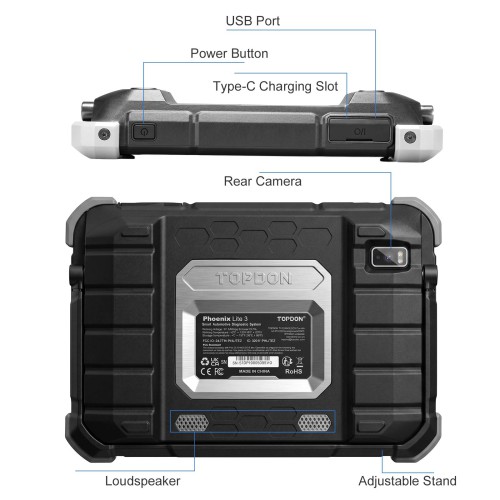 TOPDON Phoenix Lite3 OE-Level Scan Tool, 35 Service Functions, 8", Bi-Directional Controls, CANFD