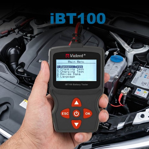 Vident iBT100 12V Battery Analyzer for Flooded, AGM,GEL 100-2000CCA Automotive Tester Diagnostic Tool