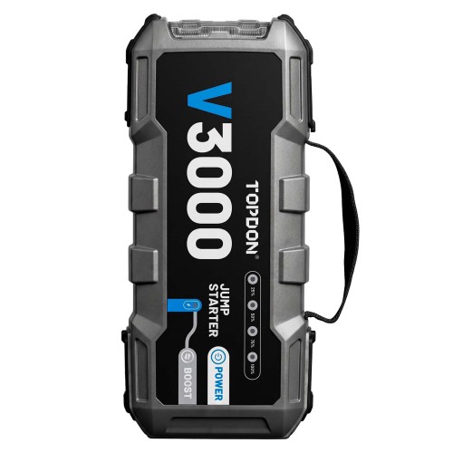 TOPDON V3000 Battery Jump Starter, 3000 Peak Amp, Power Bank & Flashlight