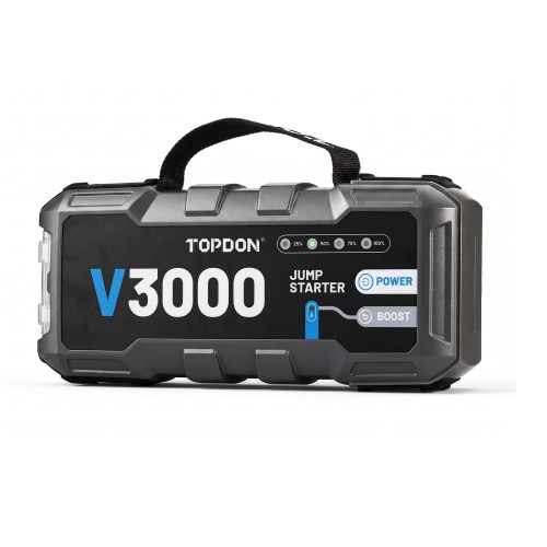 TOPDON V3000 Battery Jump Starter, 3000 Peak Amp, Power Bank & Flashlight