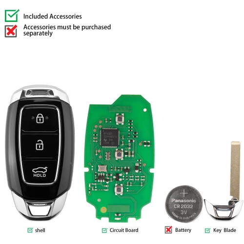 KEYDIY KD TB28-3 Universal Smart Remote Key 3 Buttons for Hyundai Type 5pcs