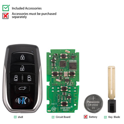 KEYDIY TIB01-5 Smart Key 5 Buttons