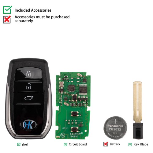 KEYDIY TIB01-3 Smart Key 3 Buttons