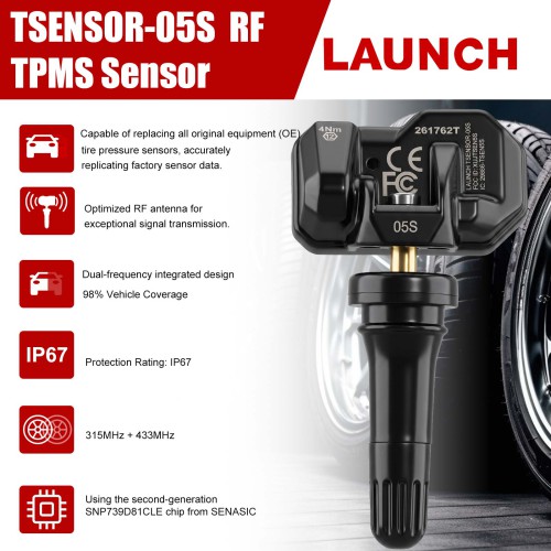 LAUNCH TSENSOR-05S TPMS Sensor Not Adjustable Rubber