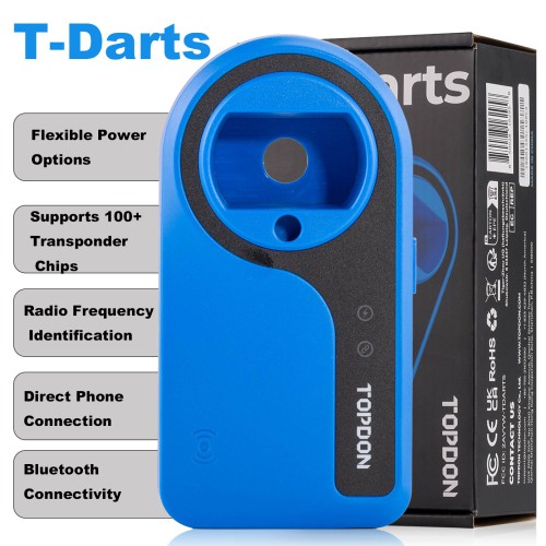 TOPDON T-Darts Key Programming RFID Chip Device, Supports 100+ Transponder Chips, Bluetooth Connectivity, Direct Phone Connection, Identify Frequency