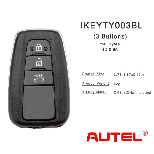 Autel IKEYTY003BL 3 Buttons 315/433 MHz