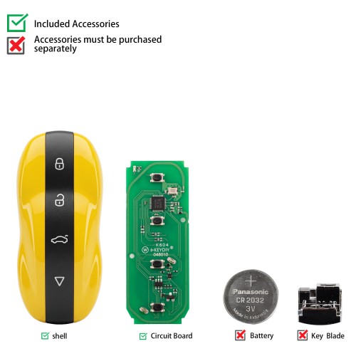 KEYDIY ZB71-4 Smart Key Amber Yellow For 46, 47, 48, 49, 4A, MQB48, 5C Chip Types