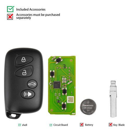 XHORSE XSTO03EN Toyota Style Universal XM38 Smart key 4-Button 5pcs/lot