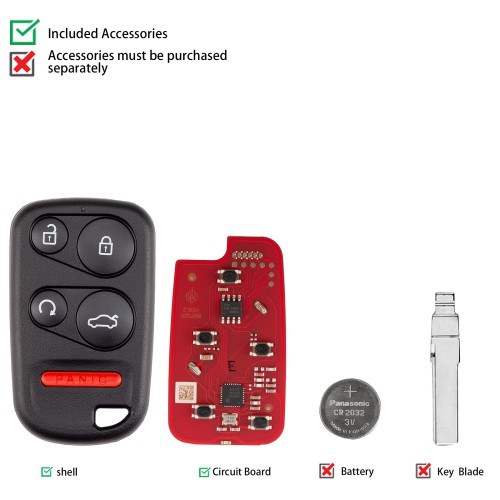 XHORSE XKHO23EN BEN.T Style Wired Remote 4 Buttons Second Generation Universal Remote 5PCS