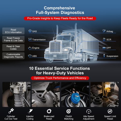 TOPDON Artidiag HD  Heavy-Duty Scan Tool Service Functions