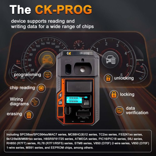 CK-PROG Automotive Programmer Supports Reading and Writing of Chip Data, Programming, Flashing