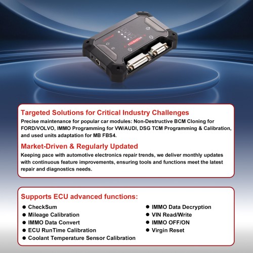 OBDSTAR ECU Master Ecumaster Configuration A for Passenger Car and EV Car TCM ECM BCM BMS VCU