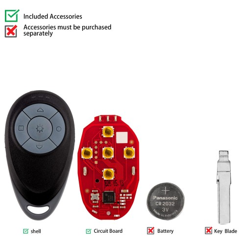 XHORSE XKGTF1EN VVDI All-In-One Garage Remote 5 Buttons Control 3 Garage Doors Simultaneously 5PCS