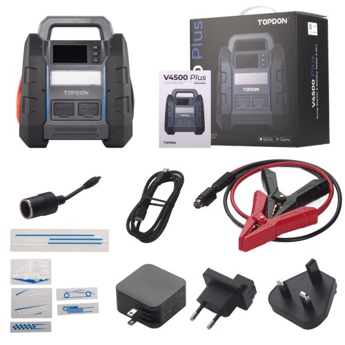 TOPDON V4500 Plus 2-in-1 4500 Peak Amp Jump Starter & Battery/System Tester