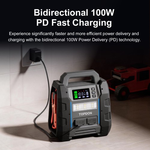 TOPDON V4500 Plus 2-in-1 4500 Peak Amp Jump Starter & Battery/System Tester