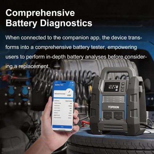 TOPDON V4500 Plus 2-in-1 4500 Peak Amp Jump Starter & Battery/System Tester