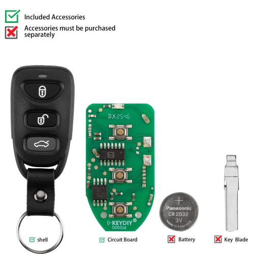 KEYDIY KD B09-4 Universal Remote Key 3+1 Buttons for Hyundai KIA Type 5PCS
