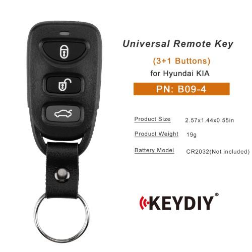 KEYDIY KD B09-4 Universal Remote Key 3+1 Buttons for Hyundai KIA Type 5PCS