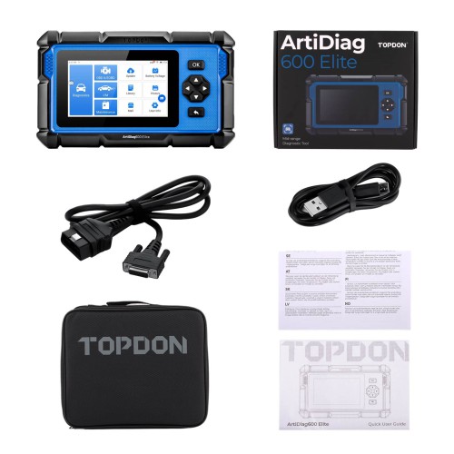 TOPDON ArtiDiag600 Elite Supports Full OBD2 Functions, All-System Diagnostics, CAN-FD, for Renault SGW, for FCA SGW, with 2-Year Free Updates