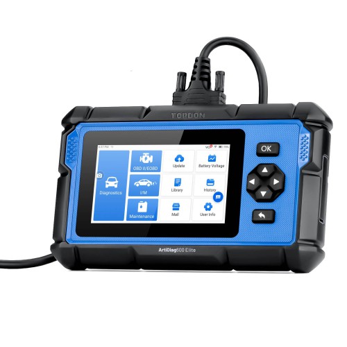 TOPDON ArtiDiag600 Elite Supports Full OBD2 Functions, All-System Diagnostics, CAN-FD, for Renault SGW, for FCA SGW, with 2-Year Free Updates