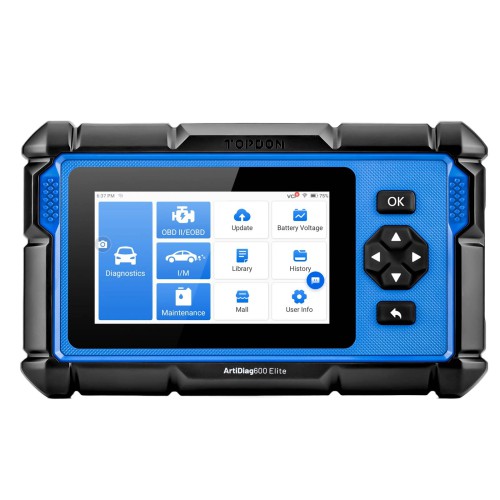 TOPDON ArtiDiag600 Elite Supports Full OBD2 Functions, All-System Diagnostics, CAN-FD, for Renault SGW, for FCA SGW, with 2-Year Free Updates