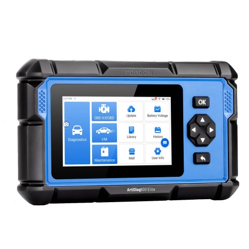 TOPDON ArtiDiag600 Elite Supports Full OBD2 Functions, All-System Diagnostics, CAN-FD, for Renault SGW, for FCA SGW, with 2-Year Free Updates