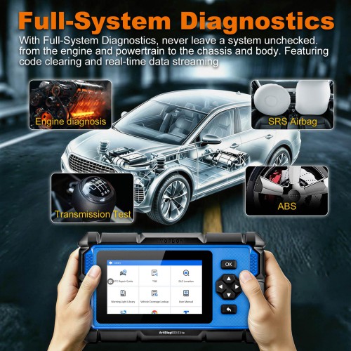 TOPDON ArtiDiag600 Elite Supports Full OBD2 Functions, All-System Diagnostics, CAN-FD, for Renault SGW, for FCA SGW, with 2-Year Free Updates