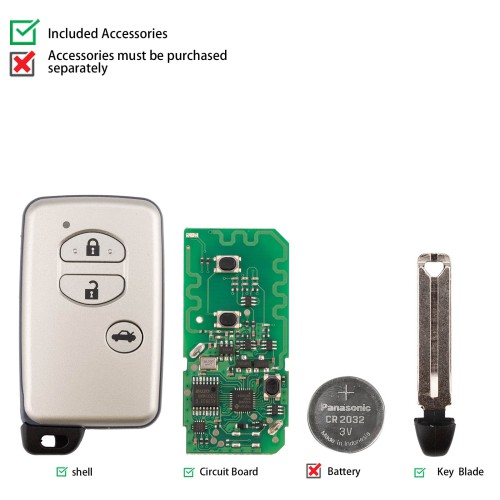KEYDIY TIB03-3(Silver Gray) Smart Key 3 Buttons