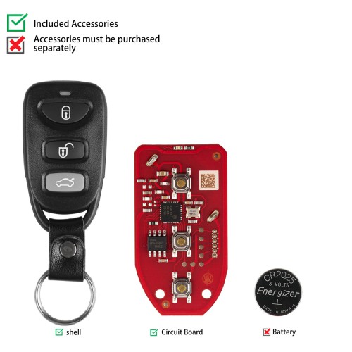 XHORSE XKHY20EN Hyundai Type 3 Buttons Second Generation Universal Remote Key 5pcs