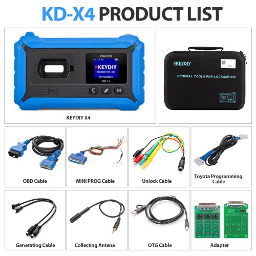 KEYDIY KD-X4 5-in-1 Key Programmer Combines KD Max, KD Mate and KD Mini Prog Supports MQB MLB BMW BDC2 BDC3 IMMO Free Send DB25 cable