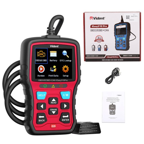 VIDENT iEasy310 Pro(Red) Enhanced OBD2 Automotive Scanner Professional OBDII Code Reader Engine Fault Scan Tool Car Diagnostic Tool