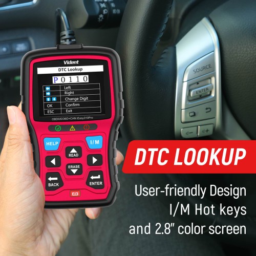 VIDENT iEasy310 Pro(Red) Enhanced OBD2 Automotive Scanner Professional OBDII Code Reader Engine Fault Scan Tool Car Diagnostic Tool