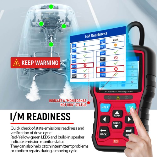 VIDENT iEasy310 Pro(Red) Enhanced OBD2 Automotive Scanner Professional OBDII Code Reader Engine Fault Scan Tool Car Diagnostic Tool