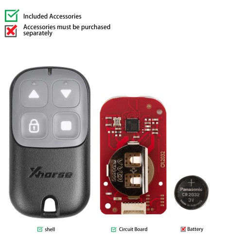 XHORSE XKXH23EN VVDI Garage Door Button Black Second Generation Wired Remote 5PCS