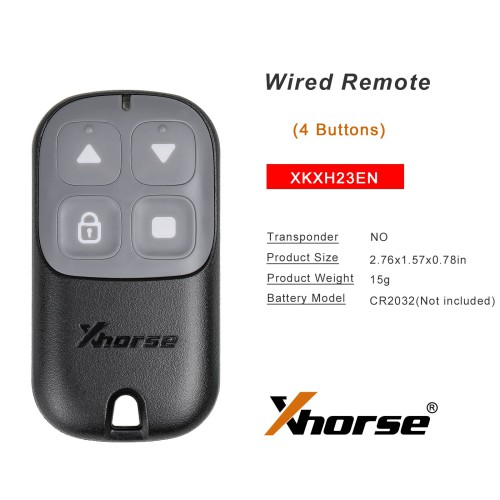 XHORSE XKXH23EN VVDI Garage Door Button Black Second Generation Wired Remote 5PCS