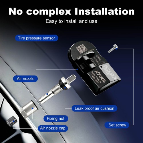 XTOOL TS100 PRO Sensor 2-in-1 (315 + 433MHz) Programmable Universal Sensor Only Used with  XTOOL TP150, XTOOL IP819TP