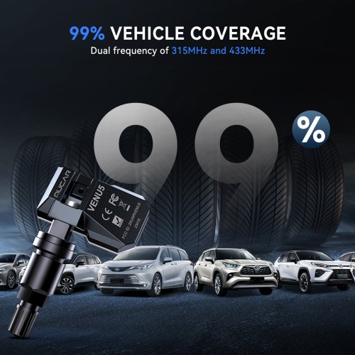 THINKCAR MUCAR VENU5 Tire Pressure Sensors Support 315MHz & 433MHz Dual Frequency 4PCS/Set.