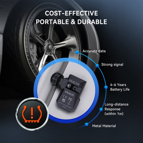 THINKCAR MUCAR VENU5 Tire Pressure Sensors Support 315MHz & 433MHz Dual Frequency 4PCS/Set.