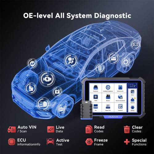 THINKCAR MUCAR VO8 Support 34+ Maintenance Functions,ECU Coding & OE-level Full System Diagnostic, Auto VIN, with 9450mAh Battery & 8MP Camera