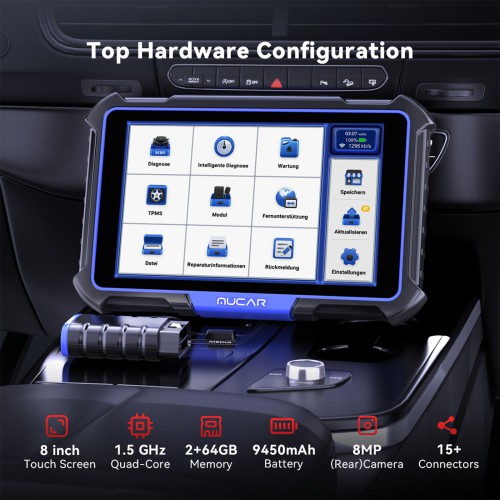 THINKCAR MUCAR VO8 Support 34+ Maintenance Functions,ECU Coding & OE-level Full System Diagnostic, Auto VIN, with 9450mAh Battery & 8MP Camera