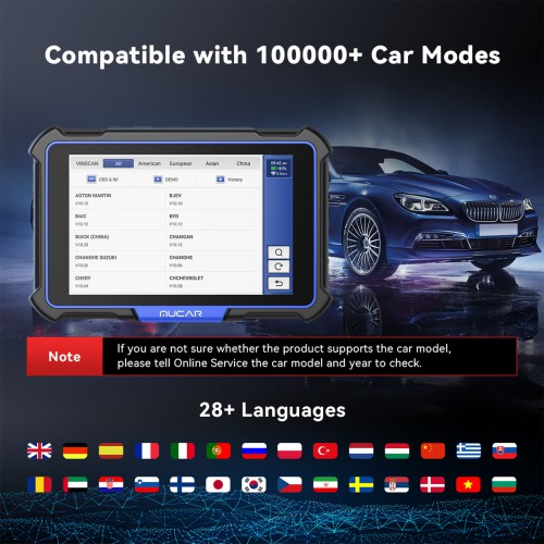 THINKCAR MUCAR VO8 Support 34+ Maintenance Functions,ECU Coding & OE-level Full System Diagnostic, Auto VIN, with 9450mAh Battery & 8MP Camera