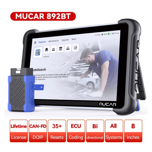 THINKCAR MUCAR 892BT Supports BT Wireless, 35+ Reset Services, AI Intelligent Diagnostic, Free Lifetime Upgrades