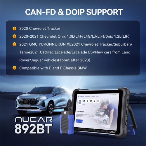 THINKCAR MUCAR 892BT Supports BT Wireless, 35+ Reset Services, AI Intelligent Diagnostic, Free Lifetime Upgrades