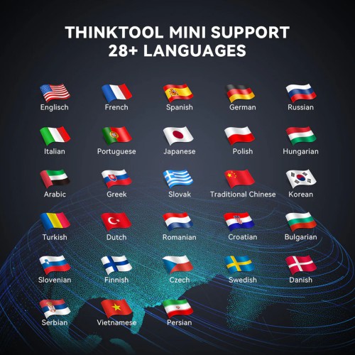 THINKCAR THINKTOOL MINI, Supports 28+ Languages, 28 Reset Functions, OE-level Full System Diagnostic Tool