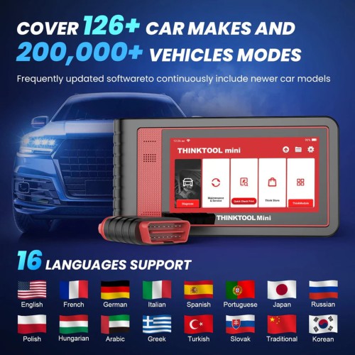 THINKTOOL MINI 2 OBD2 Diagnosetester Full System Bluetooth 6" Touchscreen 8MP Kamera 35+ Reset Funktionen